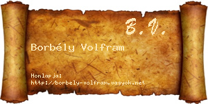 Borbély Volfram névjegykártya